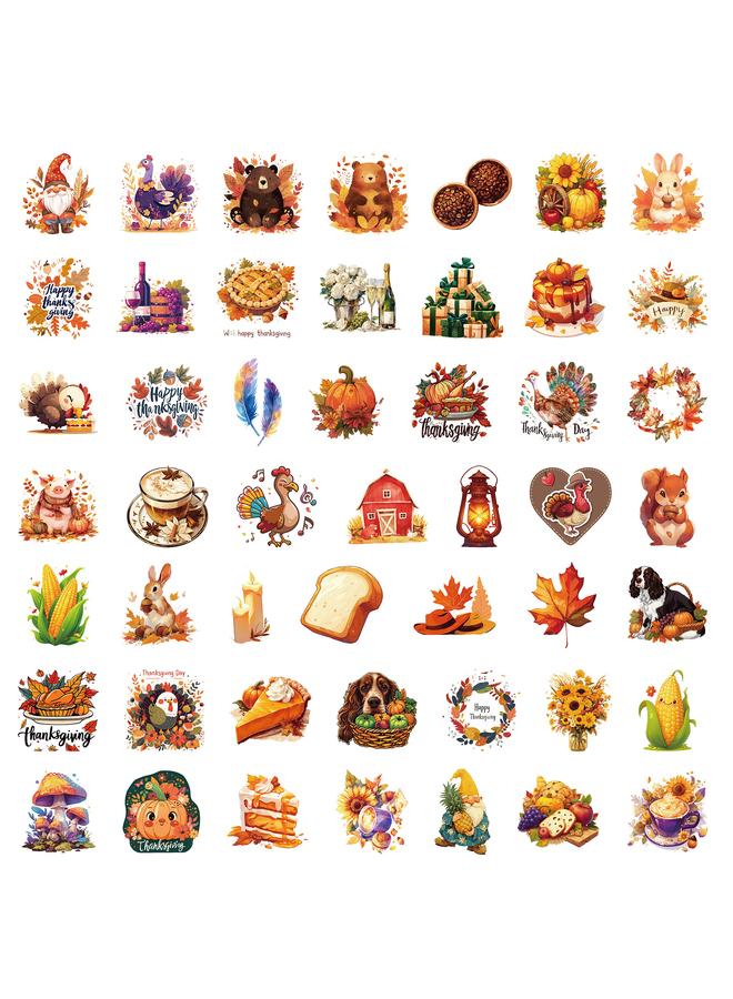 الأزرق جي دبليو ملصقات 50 ملصق عيد الشكر PET لحصاد الحيوانات - Image 1
