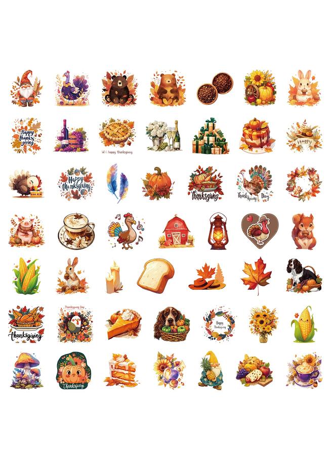 الأزرق جي دبليو ملصقات 50 ملصق عيد الشكر PET لحصاد الحيوانات - Image 5