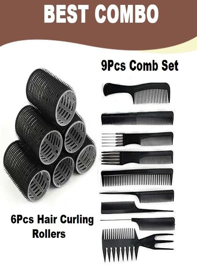 AASA Heatless Hair Curler Roller with Comb Set for Women Rollers for Hair - Lightweight and Portable Hair Roller Curler (6Pcs Roller with 9Pcs Comb Set) Pack of 1 - Image 3