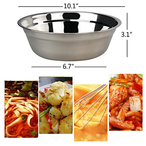 Hommp 4-Pack Large Stainless Steel Mixing Bowls/Metal Prep Bowls, 10-Inch - Image 2