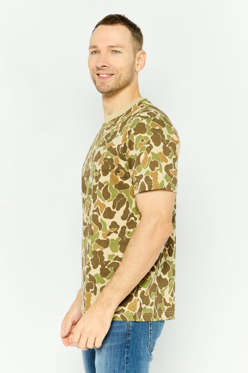 GAP تي شيرت رجالي بأكمام قصيرة وياقة دائرية بنقشة حيوانات، زيتوني - Image 3
