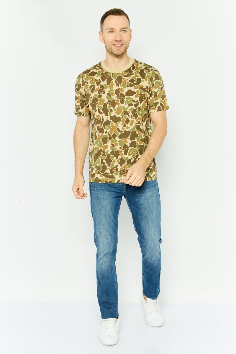 GAP تي شيرت رجالي بأكمام قصيرة وياقة دائرية بنقشة حيوانات، زيتوني - Image 4