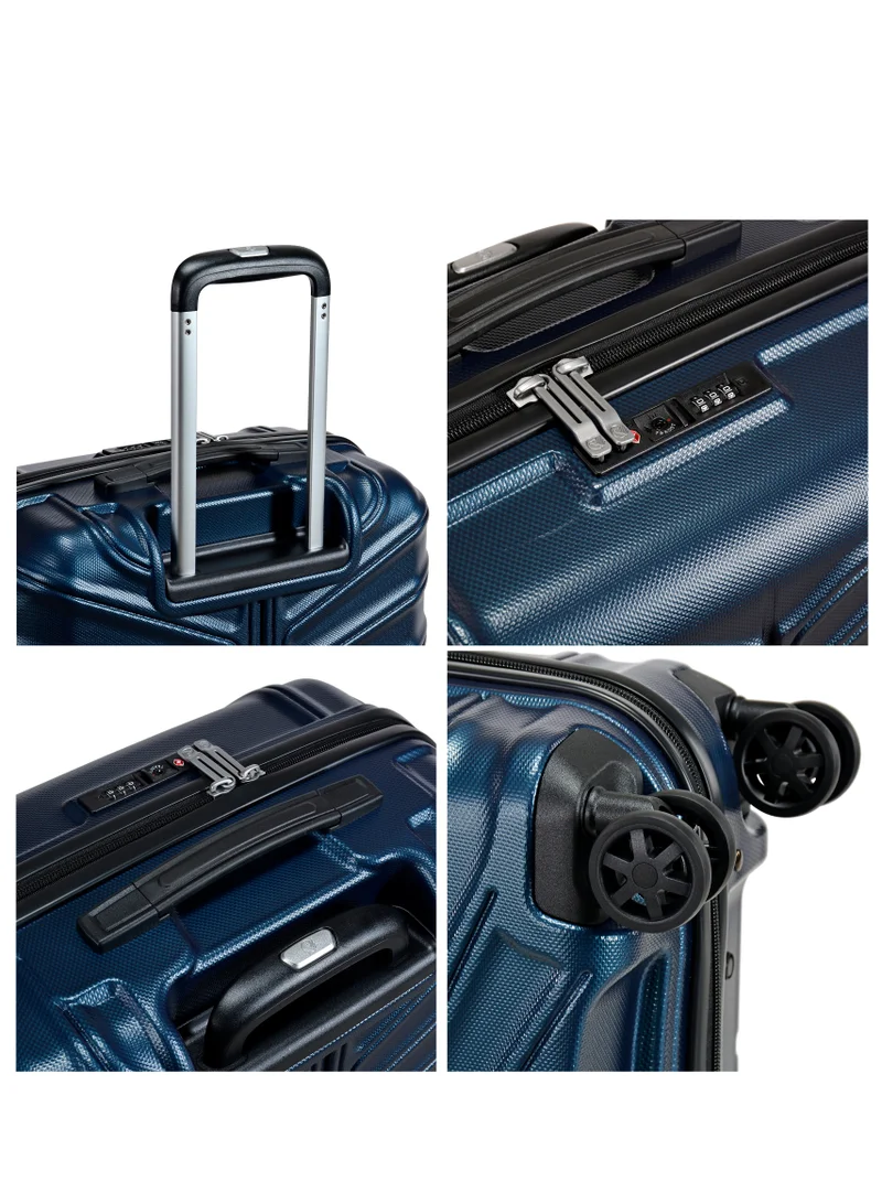 eminent Hard Case Travel Bag Cabin Luggage Trolley TPO Lightweight Suitcase 4 Quiet Double Spinner Wheels with TSA Lock KK30 Dark Navy