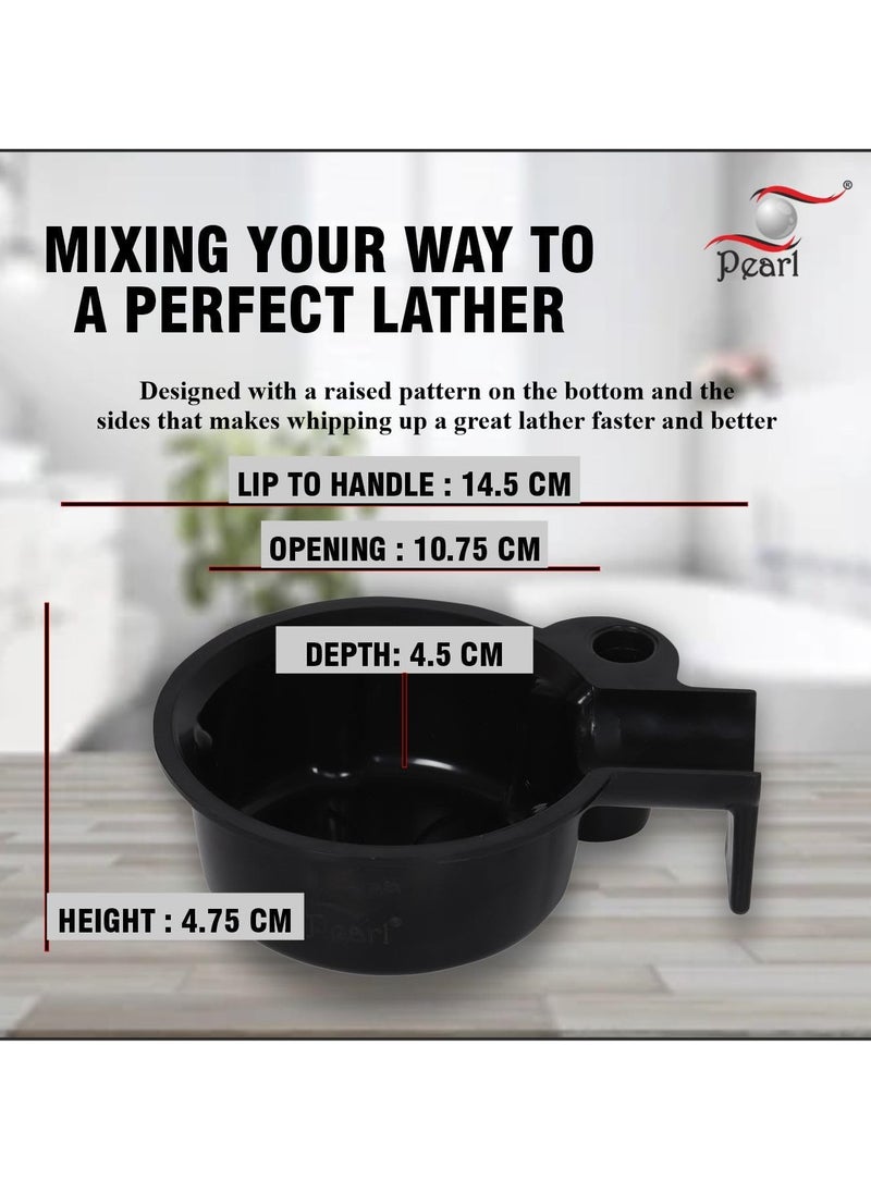 PEARL Pearl Shaving Grooming Bowl, Smooth Luxury Shaving Mug for Shave Cream Gel & Soap, Shaving Cup with Razor & Brush Stand, Durable Wet Shaving Lathering Bowl Kit (SSB-15 Black), best valentines gift  - Image 3