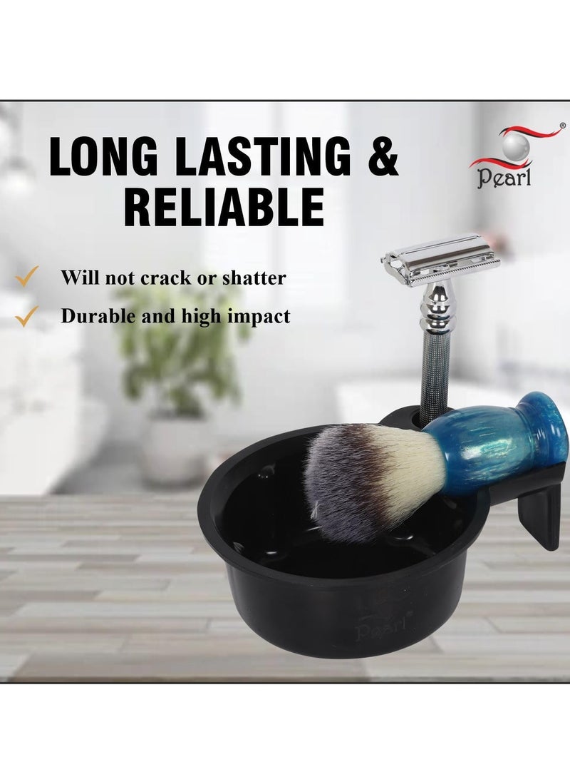 PEARL Pearl Shaving Grooming Bowl, Smooth Luxury Shaving Mug for Shave Cream Gel & Soap, Shaving Cup with Razor & Brush Stand, Durable Wet Shaving Lathering Bowl Kit (SSB-15 Black), best valentines gift  - Image 4