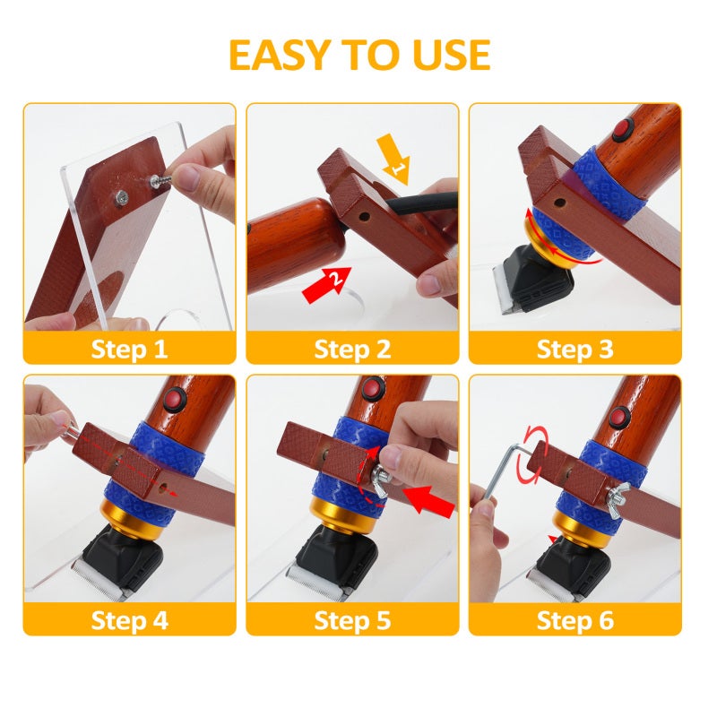Carpet Trimmer with Shearing Guide Rug Tufting Carver Clippers Tufting Rug Clippers Kits Electric Stepless Speed Low Noise for Clean Handmade Rug Keep Tufted Rug Surface Uniform 200W - Image 3