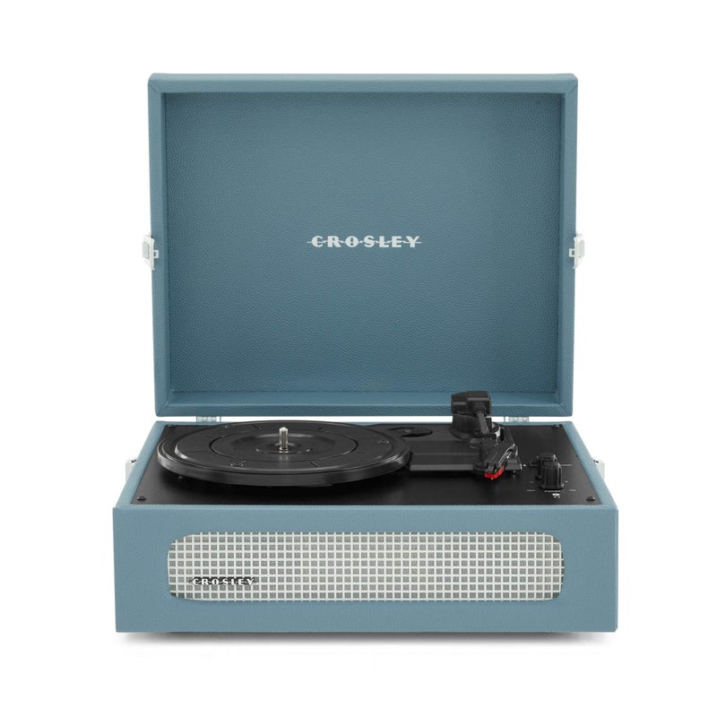 Crosley Voyager Portable Turntable - Bluetooth Record Player, 3-Speed Suitcase Vinyl Player, Home Turntables for Vinyl Records, Built in Stereo Speakers & Bluetooth Receiver, AUX Input, Washed Blue - Image 1