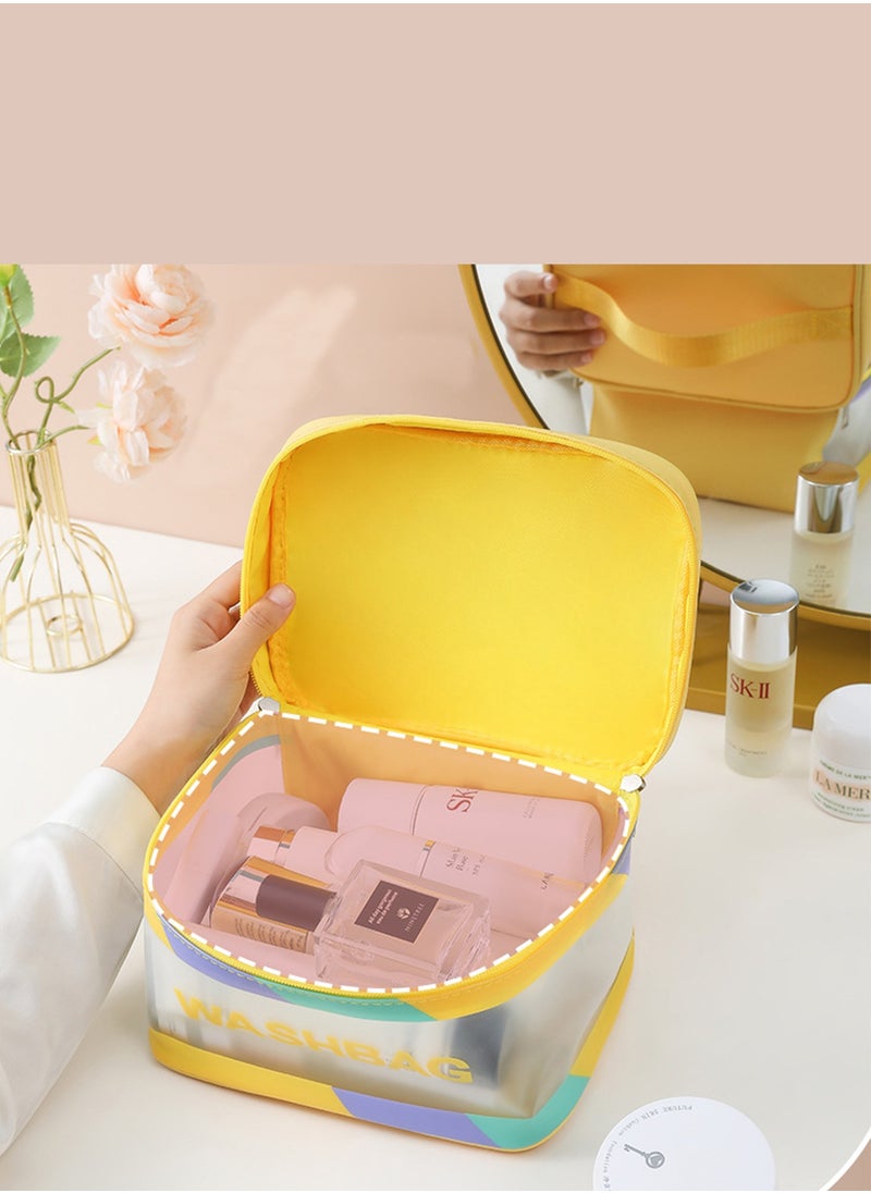 Travel Cosmetic Bag Waterproof Large Capacity Makeup Bags Portable Toiletry Storage Pink