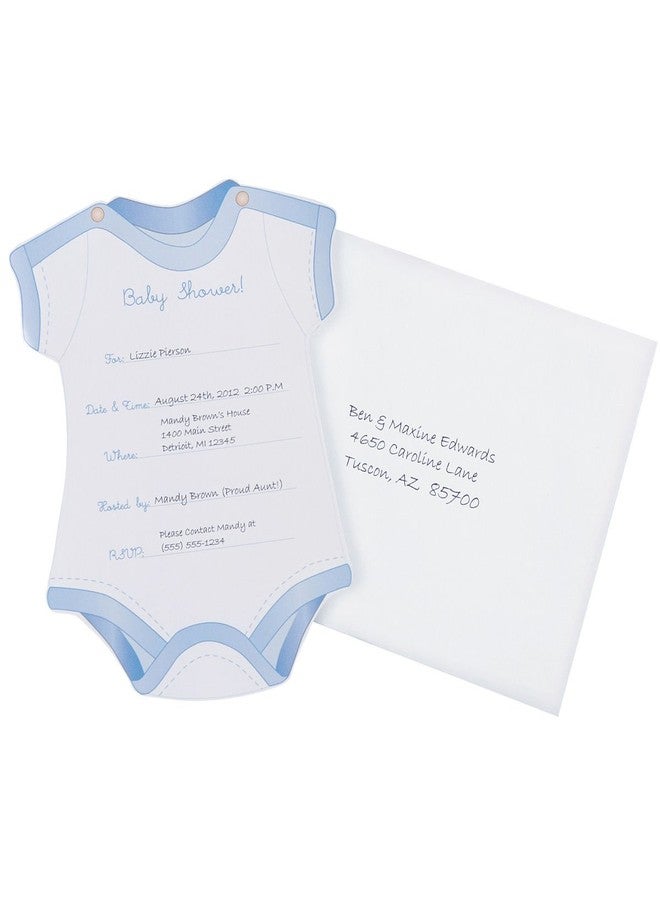 Wilton Blue Boy Onesie Fill-in Baby Shower Invitations, 12pc