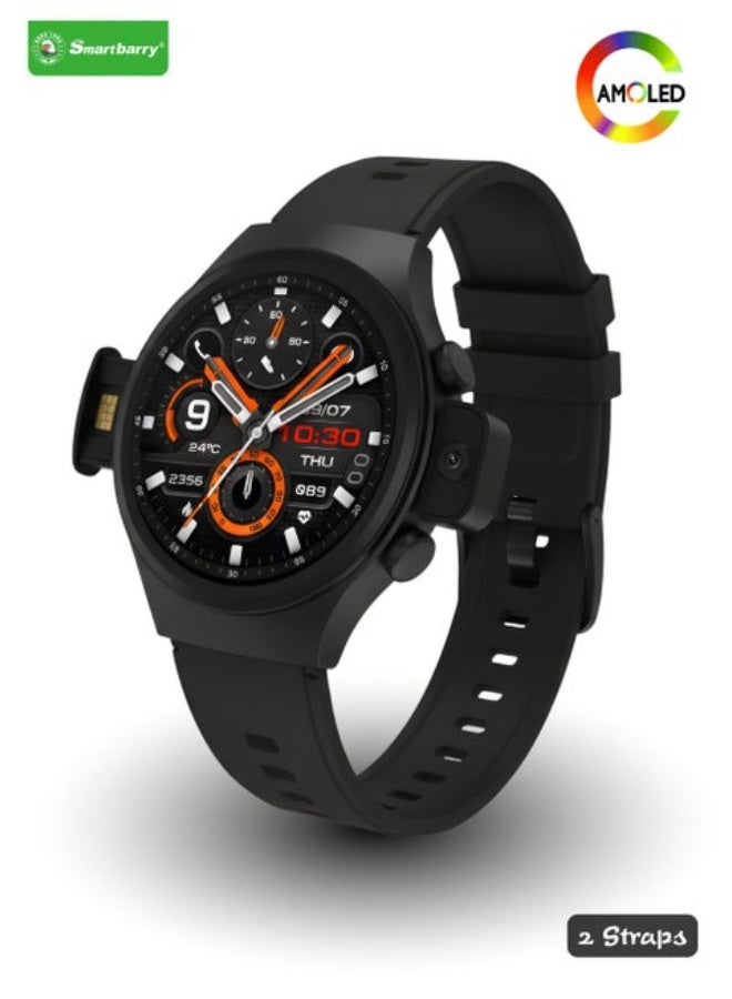 Smartbarry SM405 Round Dial 4G Smartwatch – SIM Support, Camera, Alarm Clock & Dual Straps - Image 2