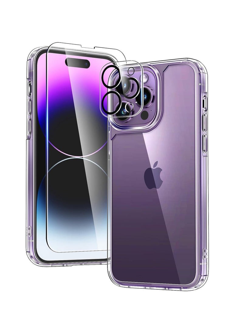 GO-DES Full protection package for iPhone 14 Pro, protection case made of high-quality materials, screen protection and high definition HD, phone camera protection, maximum protection - Image 3