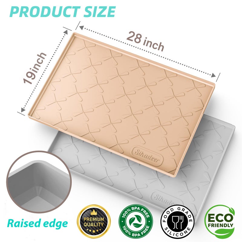 Sika deer SIKADEER 28" x 19" Under Sink Mat Waterproof, Silicone Mat Kitchen Drawer Shelf and Cabinet Liner, Sink Protector for Kitchen Organizers and Storage, Boot Tray Pet Food Mats - Image 3