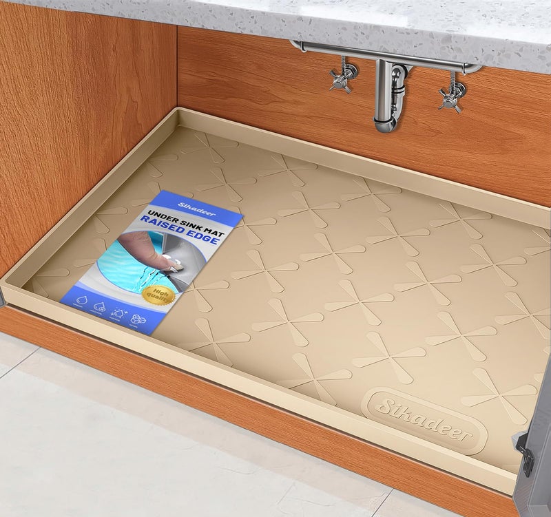 Sika deer SIKADEER 28" x 19" Under Sink Mat Waterproof, Silicone Mat Kitchen Drawer Shelf and Cabinet Liner, Sink Protector for Kitchen Organizers and Storage, Boot Tray Pet Food Mats - Image 1