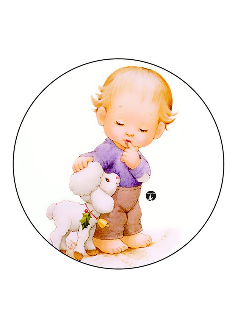 RKN Boy Printed Mouse Pad  Round  Multicolour