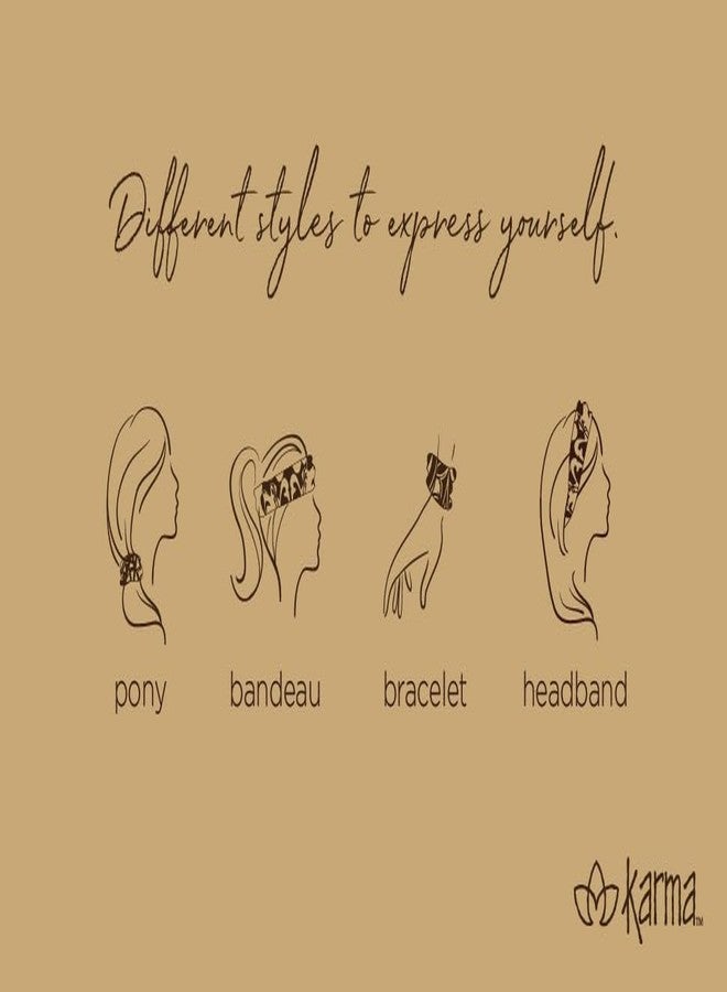 كارما طوق رأس كارما باجز للنساء - رقيق - طوق رأس من القماش ووشاح شعر مطاطي - Image 5