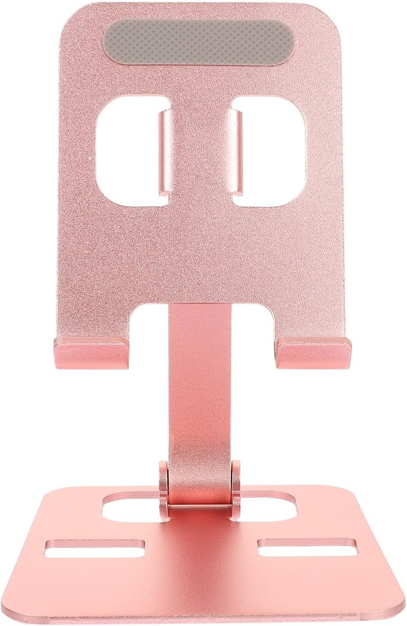 jojofuny Foldable Mobile Phone Support and Adjustable Tablet Bracket for Desktop Use, Rose Gold Aluminum Alloy Cellphone Stand for Travel and Home - Image 1