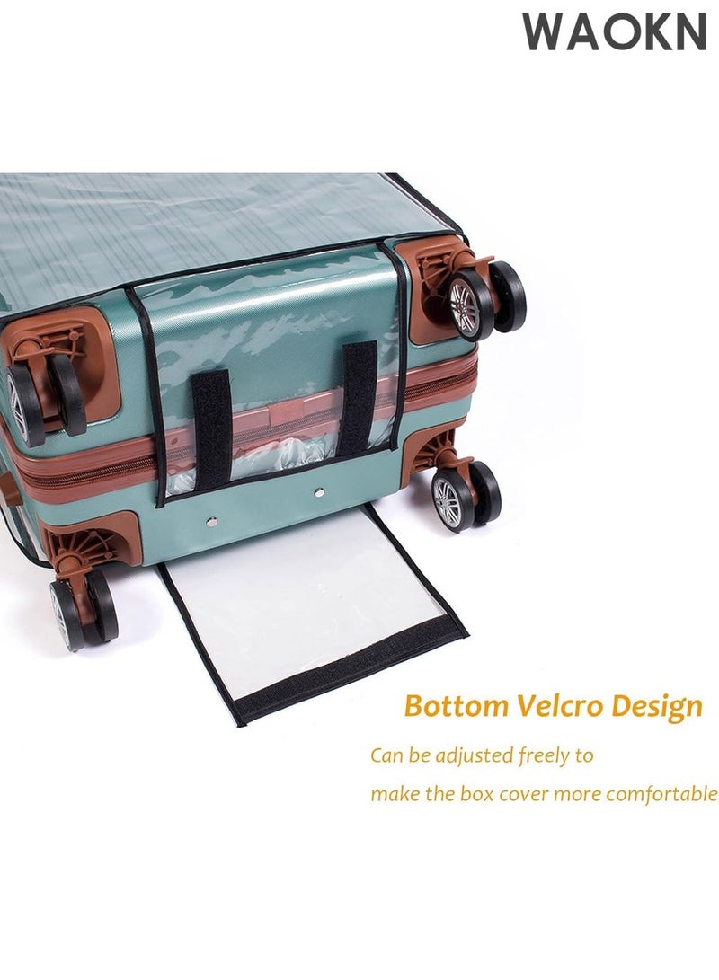 دبليو أيه أو كي أن غطاء أمتعة شفاف من مادة البولي فينيل كلوريد مقاس 22 بوصة - واقي مقاوم للماء للحقائب ذات العجلات - غطاء شفاف لحقيبة السفر مع حاشية مرنة وإمكانية الوصول بسحاب - جراب أمتعة معتمد من إدارة أمن النقل يناسب معظم الحقائب - Image 2