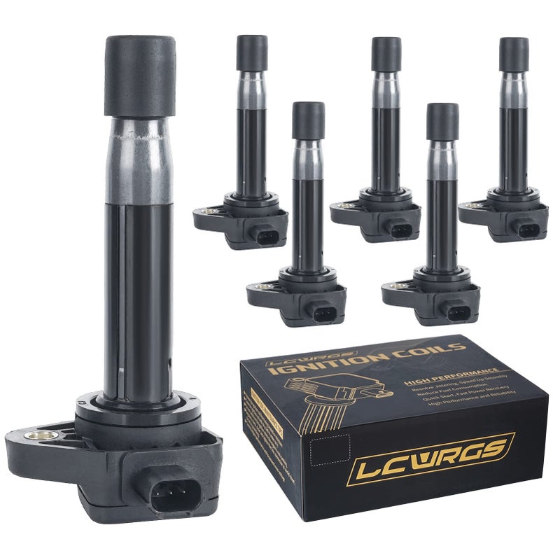 Set of 6 Ignition Coil Pack Fits for 2008 2009 2010 2011 2012 2013 2014 2015 2016 2017 Honda Odyssey Accord Crosstour Pilot Ridgeline Acura TL RL TSX 35 V6 Replaces UF603