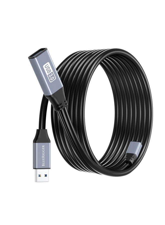 بلو ريجر كابل تمديد USB 3.0 من BlueRigger (15 قدمًا، نشط، 5 جيجابت في الثانية، سلك محول من النوع A ذكر إلى أنثى) - موسع مكرر USB طويل لسماعة الواقع الافتراضي، والطابعة، والقرص الصلب، ومحرك الأقراص المحمولة، ولوحة المفاتيح، والفأرة، وXbox - Image 1