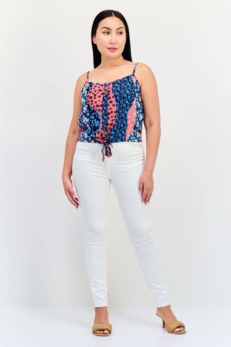 ONLY Women Scoop Neck Sleeveless Floral Print Tank Top, Multicolor - Image 4