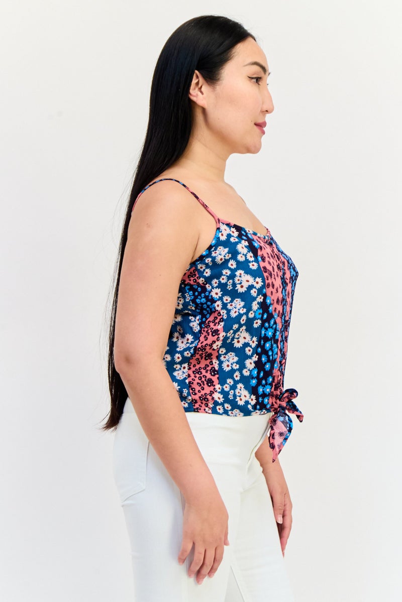 ONLY Women Scoop Neck Sleeveless Floral Print Tank Top, Multicolor - Image 3