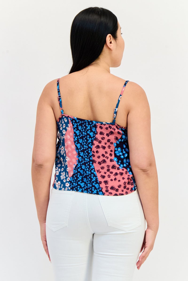 ONLY Women Scoop Neck Sleeveless Floral Print Tank Top, Multicolor - Image 2