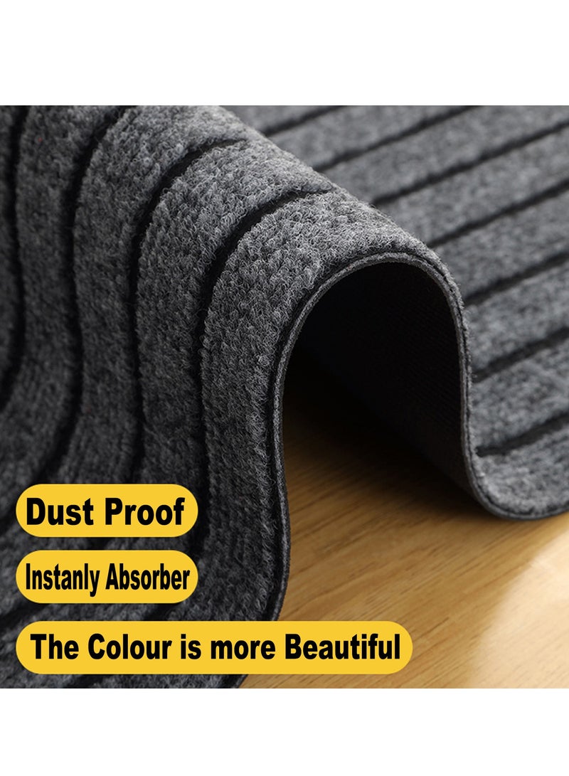 TYCOM Kitchen Rugs Kitchen Mat,Non-Slip Fluffy Soft Plush Microfiber Shower Carpet Rug, Machine Washable Quick Dry Kitchen Mats - 50 * 80+50 * 120cm Brown - Image 2