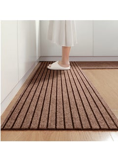 TYCOM TYCOM Kitchen Rugs Kitchen Mat,Non-Slip Fluffy Soft Plush Microfiber Shower Carpet Rug, Machine Washable Quick Dry Kitchen Mats - 50 * 80+50 * 120cm Brown  - Image 1