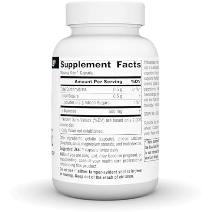 Source Naturals D-Mannose, Potent Urinary Tract & Bladder Health Support*, 500mg - 60 Capsules - Image 2