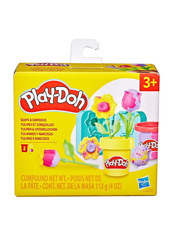 Play-Doh لعبة زهور بلاي دو: توليب ونرجس، مجموعة فنون وحرف للأطفال، هدايا للبنات والأولاد 3+ - Image 3
