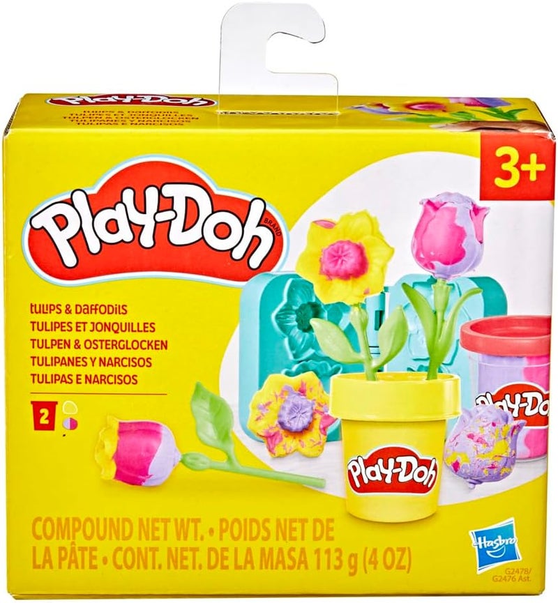 Play-Doh لعبة زهور بلاي دو: توليب ونرجس، مجموعة فنون وحرف للأطفال، هدايا للبنات والأولاد 3+ - Image 3