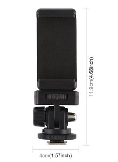 PULUZ 1/4 inch Screw Thread Cold Shoe Tripod Mount Adapter with Phone Clamp for SLR Camera Or Tripod  - Image 3