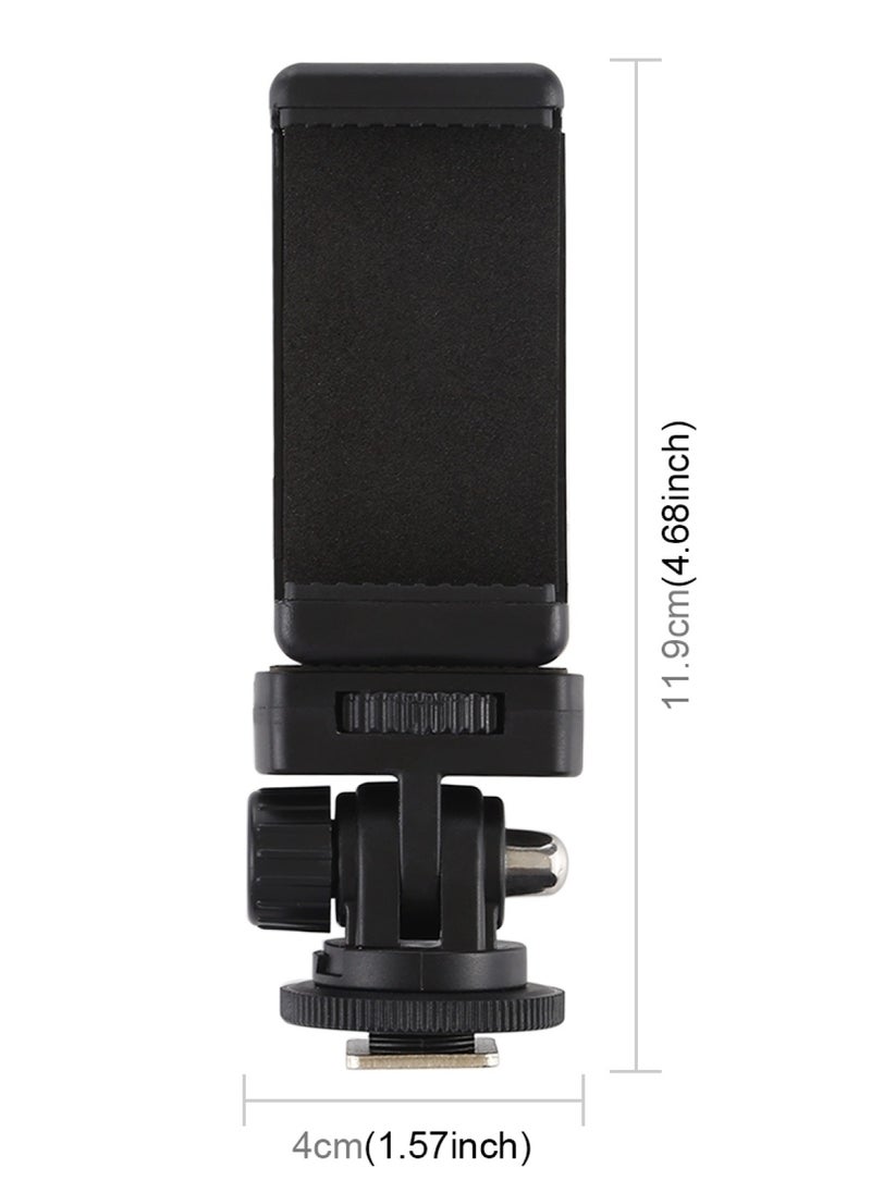 PULUZ 1/4 inch Screw Thread Cold Shoe Tripod Mount Adapter with Phone Clamp for SLR Camera Or Tripod  - Image 3