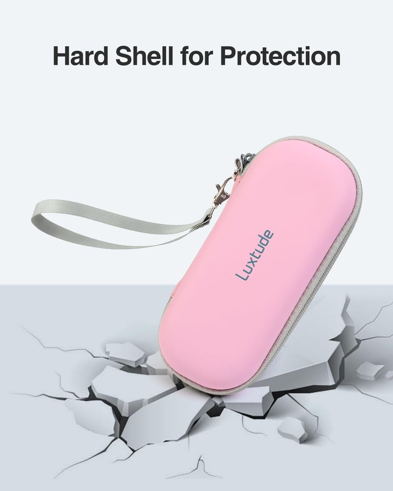 Luxtude Double Glasses Case Hard Shell, Double Eyeglass Case Dual Sunglasses Cases, Travel Sunglasses Organizer Storage for Women Men, Pink - Image 5