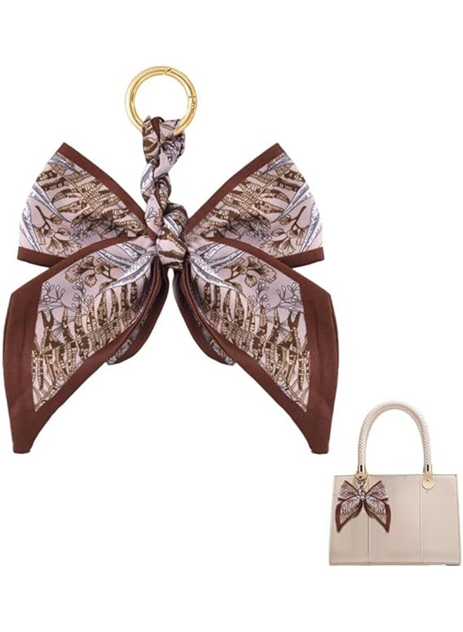 Silky Satin Bow Key Chain for Women Handbags Purse Bowknot Keychain for Ladies Bag Pendant - Image 1