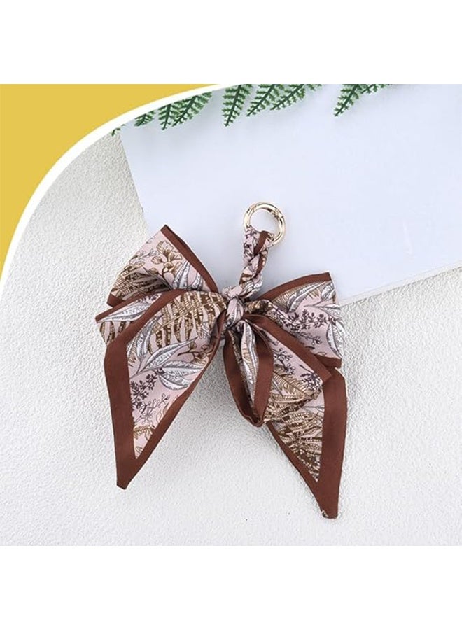 Silky Satin Bow Key Chain for Women Handbags Purse Bowknot Keychain for Ladies Bag Pendant - Image 3