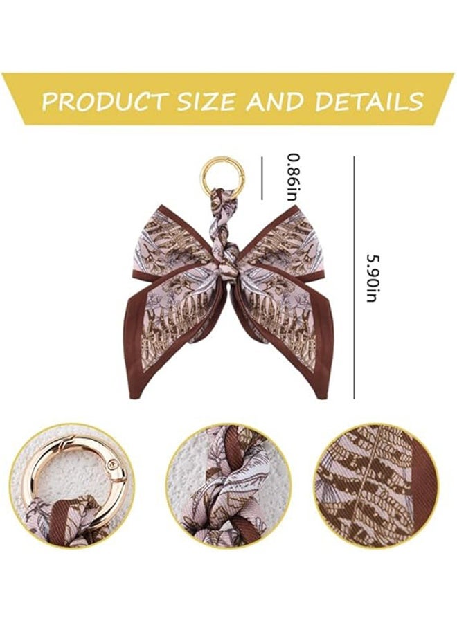 Silky Satin Bow Key Chain for Women Handbags Purse Bowknot Keychain for Ladies Bag Pendant - Image 2