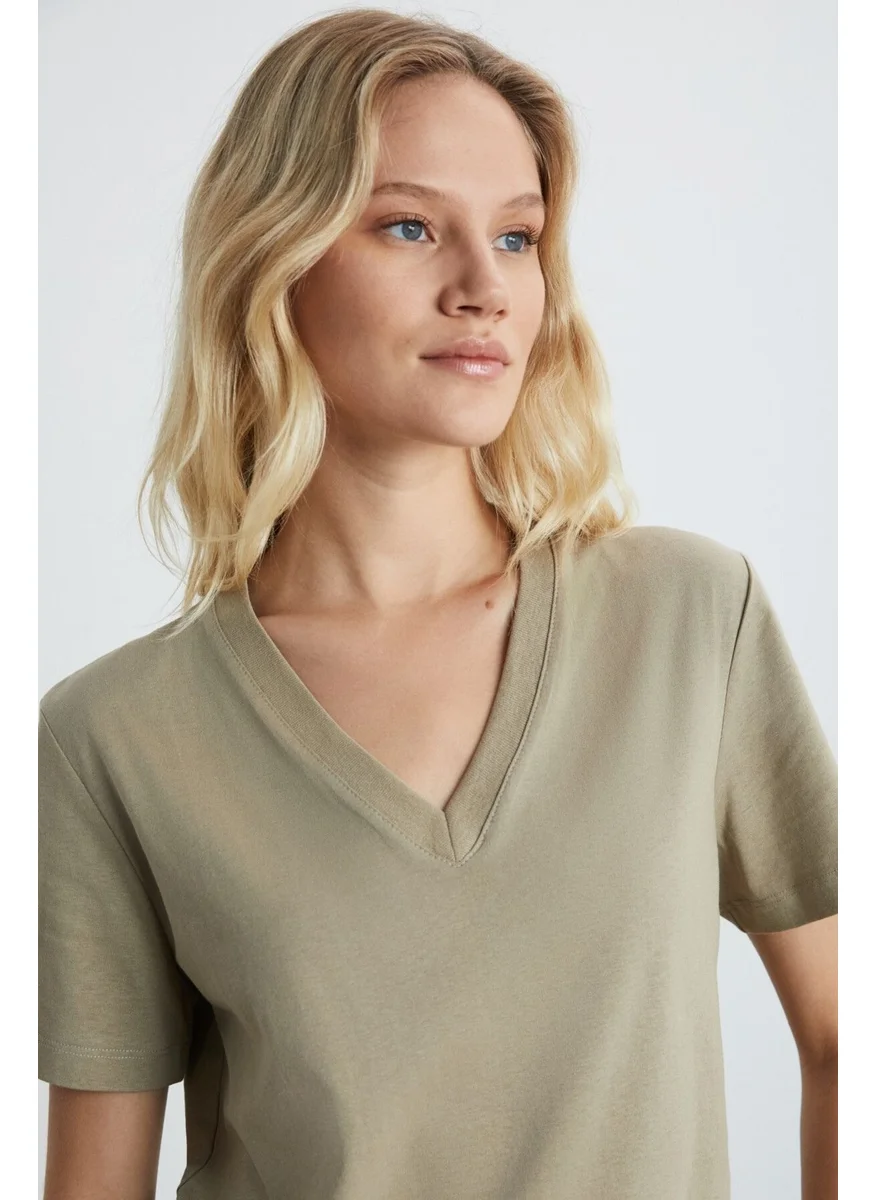 GRIMELANGE Aline Women's Beige T-Shirt