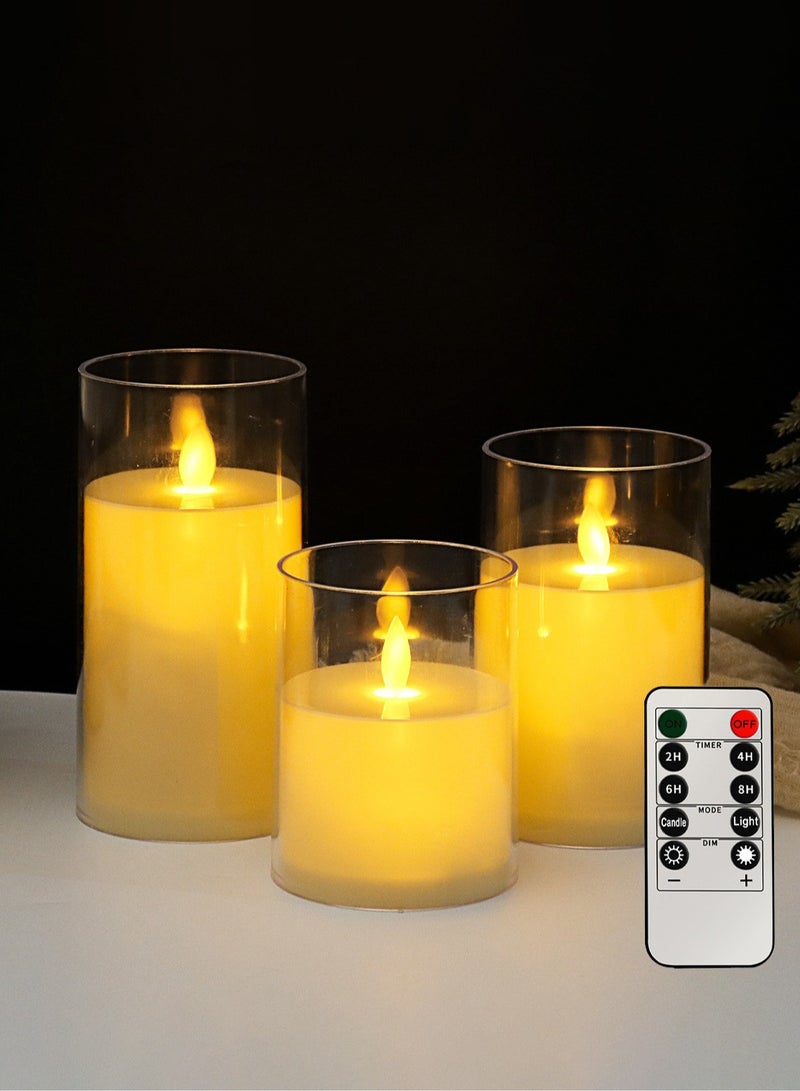 كيلا طقم شموع LED بدون لهب مكون من 3 قطع مع ريموت (أبيض) - Image 1