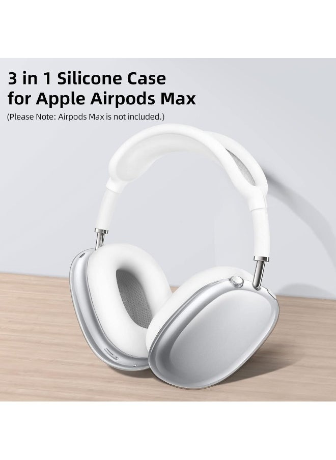 NIBEMINENT - Clear Soft TPU Airpod Max Ear Cover, Silicone Cases Suitable for Apple AirPods Max 3-in-1 Headphones Anti-Scratch Ear Cups Cover Headband Cover and Ear Pad Protector Case Skin Accessories - Image 1