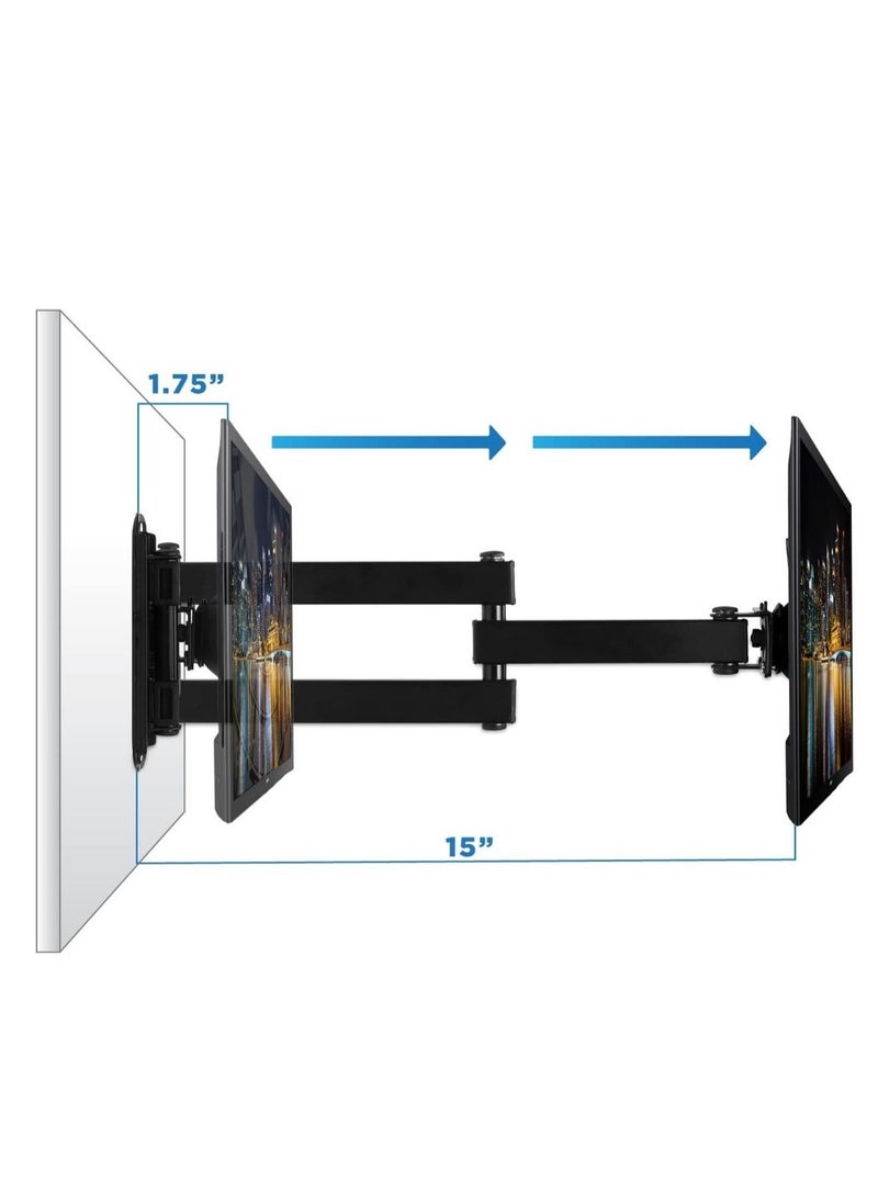 ELTRAZONE TV Wall Mount, Universal Fit for 19, 20, 24, 27, 32, 34, 37 and 40 Inch TVs and Computer Monitors, Full Motion Tilt and Swivel 14” Extension Arm  - Image 2