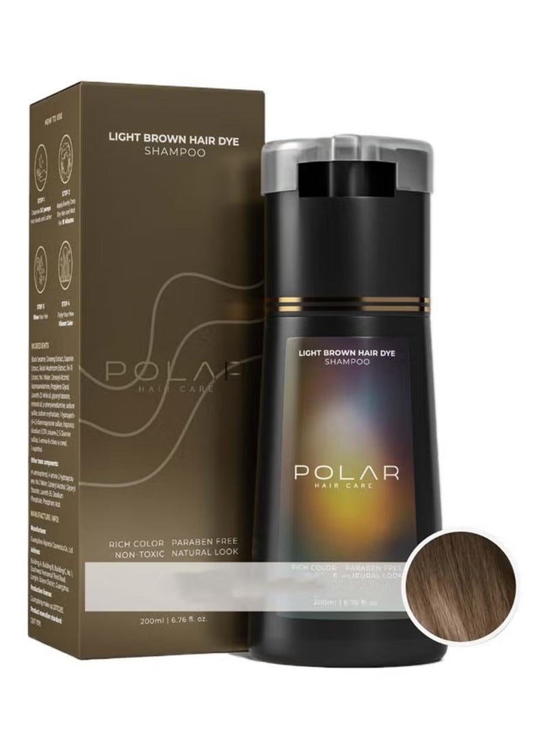 POLAR Hair Care Shampoo, Polar Hair Care Instant Dye Shampoo, Polar Hair Care Dye Shampoo (Light Brown)  - Image 1