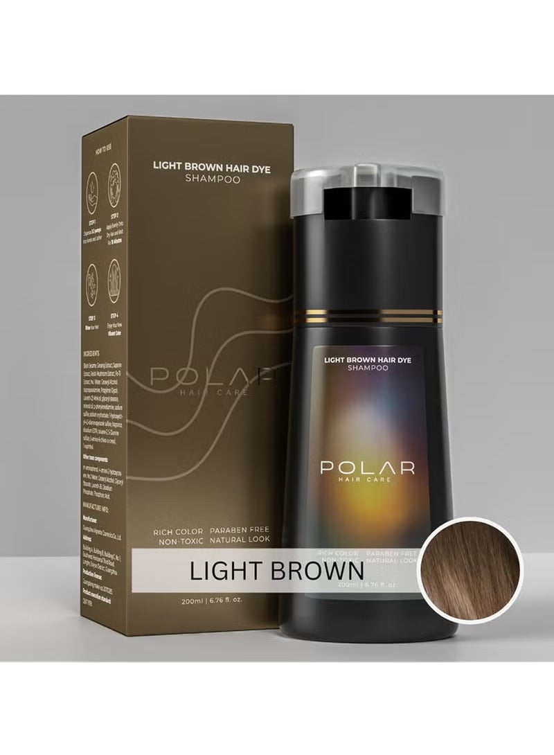 POLAR Hair Care Shampoo, Polar Hair Care Instant Dye Shampoo, Polar Hair Care Dye Shampoo (Light Brown)  - Image 2