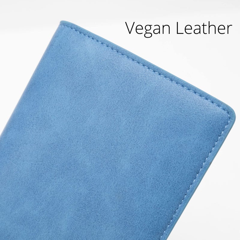 Alldaily Ultra Slim Thin Women Wallet RFID Blocking Credit Card Holder Bifold Long Ladies Billfold (Blue) - Image 5