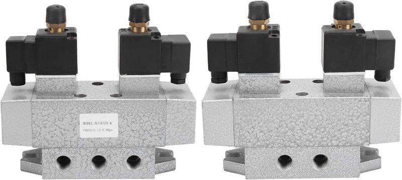 K35D2H - 6 3 Position 5 Way Pneumatic Solenoid Valve, Double Electric Controller G1/8in, Aluminum Alloy Air Valve with Spacer - Type Spool Structure, High Flow Capacity for Industr (DC24V) - Image 4