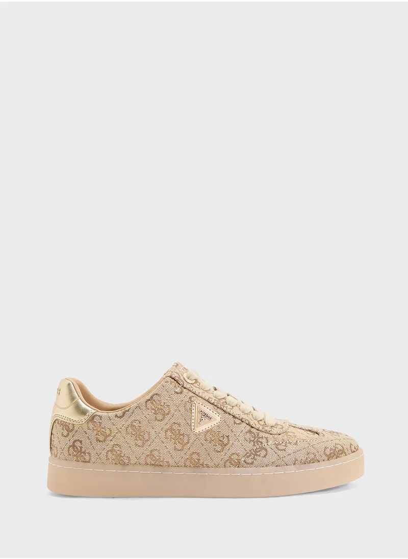 جس Logo Detailed Lace Up Low Top Sneakers