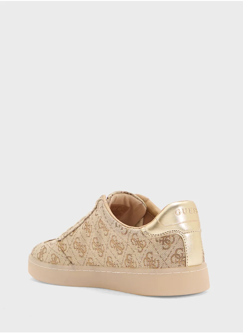 جس Logo Detailed Lace Up Low Top Sneakers