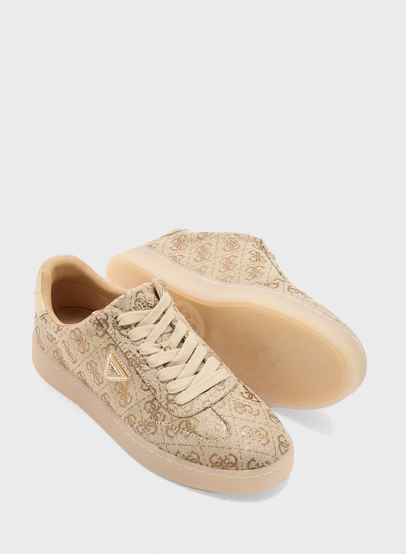 GUESS Logo Detailed Lace Up Low Top Sneakers
