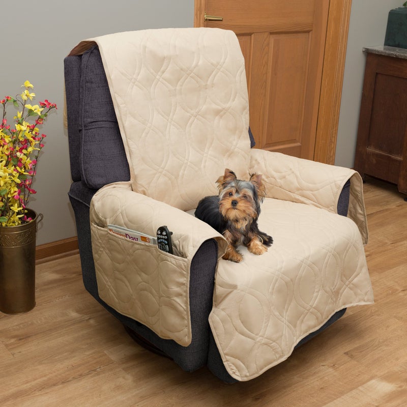 PETMAKER Pet Protector Furniture Covers - 100% Waterproof Recliner Chair Cover for Dogs or Cats â€“ Storage Pockets and Non-Slip Straps by PETMAKER (Tan) - Image 4