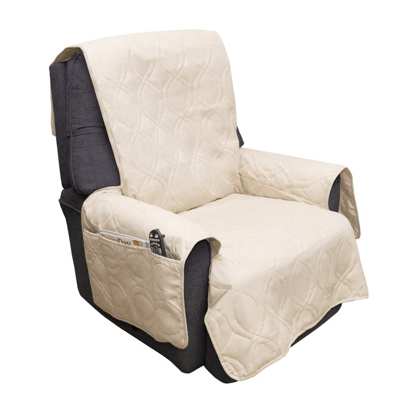 PETMAKER Pet Protector Furniture Covers - 100% Waterproof Recliner Chair Cover for Dogs or Cats â€“ Storage Pockets and Non-Slip Straps by PETMAKER (Tan) - Image 1